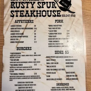 Menu front