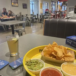 Trio dip and dressed beer