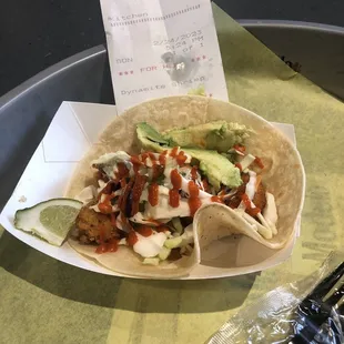 Dynamite shrimp taco.