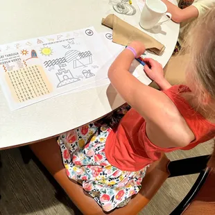 Kids coloring place mats.