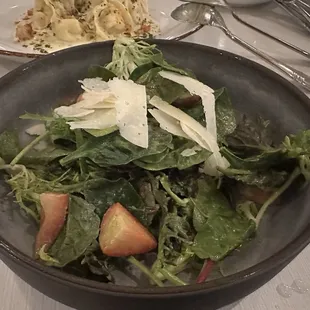 Fall salad with grapes, strawberries
