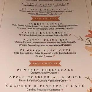 menu