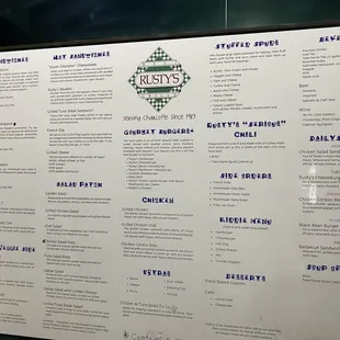 Menu to try to decide what to order