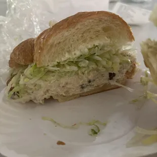 the BEST Tuna Salad Sandwich on a croissant