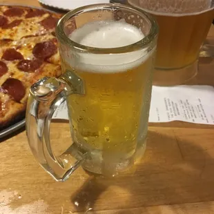 pizza, drink