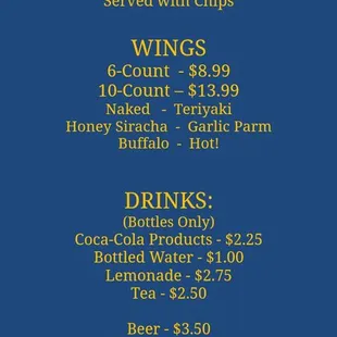 Online menu