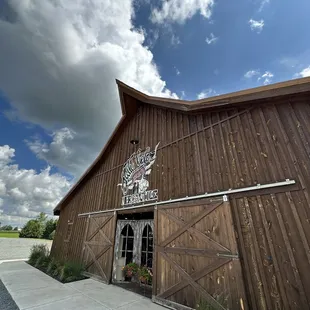 he outside of the building