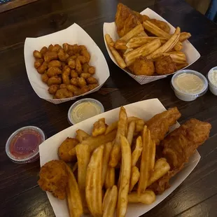 Fish &amp; Chicken (1 Fish, 1 Chicken) and Popcorn Shrimp