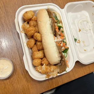 Bahn Mi with tator Tots Double Banger Sauce