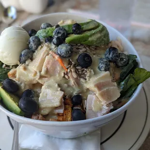 Seasonal protein bowl. DELICIOUS.