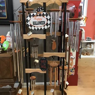 a display of halloween themed items