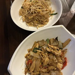Basil noodles and pad Thai