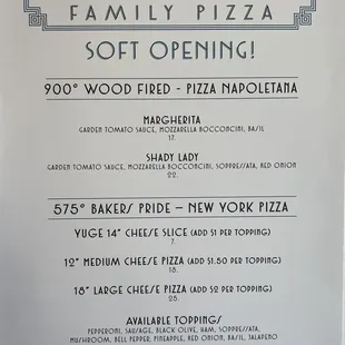 We tasted a handful of pizza's our first visit.  Everything was delicious. Coming back to try the rest!