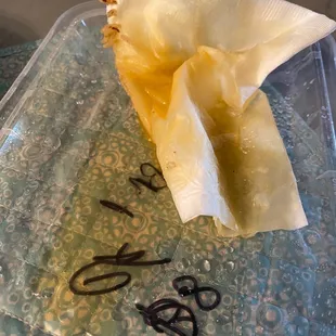 Oil from the greasy fried rice. Yuck!!!