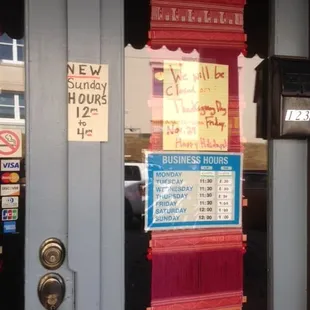 New hours of operation at Rutherford Thai in downtown Rutherfordton NC!