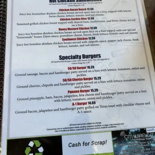 Updated menu