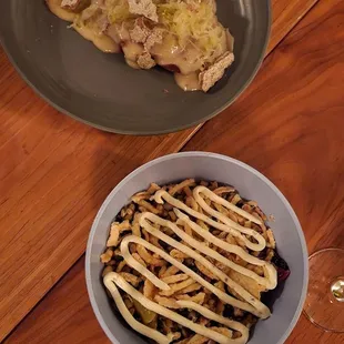 Pork steak and barley salad