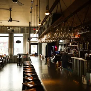 a view of the bar and seating