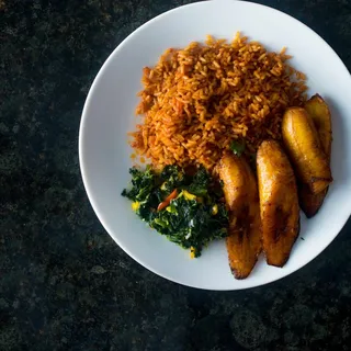 Jollof Rice and Plantain Plate