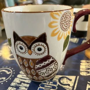 Coffee was great. Cute mismatched mugs.