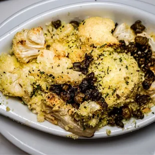 a dish of cauliflower