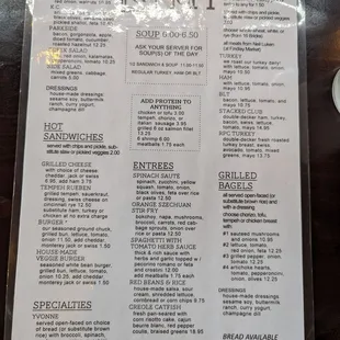 Lunch menu at Ruth&apos;s.