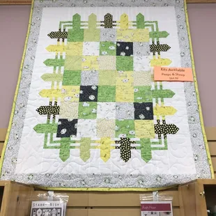 Cute baby quilt with lambs and chicks