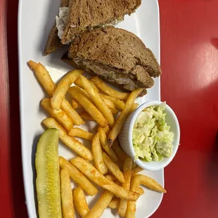 a sandwich and fries