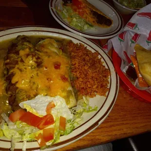 #2 combo. Added.beef to my enchilada. So good.