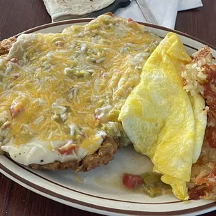 It comes on two plates but I put it all one one.