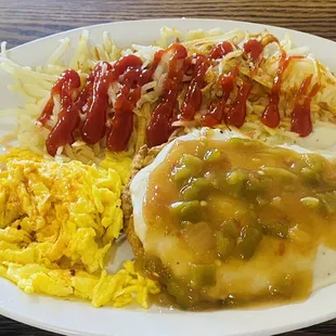 CFS Boss style! Green chile and white gravy