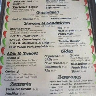 menu