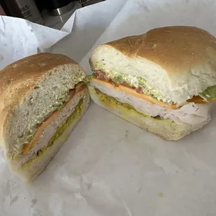 Turkey, cheddar, sourdough roll