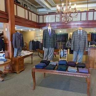 A shot of our St Croix Sweaters area, and the tailored clothing wall.