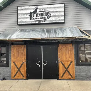 the front of the building