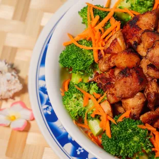 BBQ Chicken Lunch Bowl made with our housemade teriyaki sauce