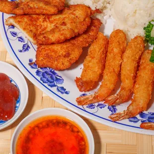 Katsu Chicken &amp; Shrimp Plate