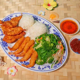 Katsu Chicken &amp; Shrimp Plate