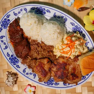 Catering Sampler Special! Kalua Pork, Boneless Short Ribs, BBQ (our housemade teriyaki) Chicken