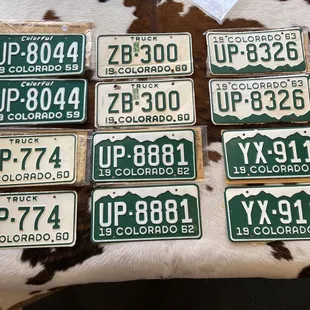Vintage license plates that you can use now on your same year car.  See Colorado form DR-2818 for more information.