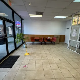 an empty waiting area in a building