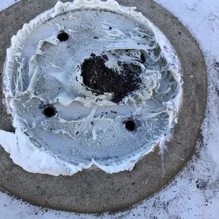 Removed pipe to find pile of rust inside.