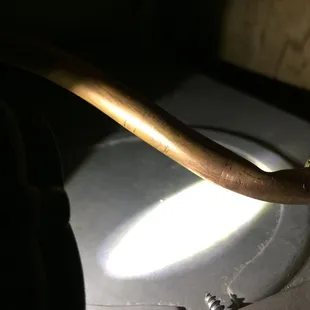 Gas line on the front of the furnace.  First thing I saw when I opened the grill.