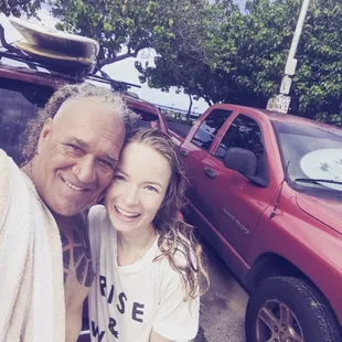 After amazing surf lesson