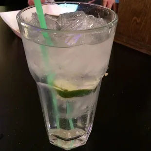 The gin &amp; tonic with lime came as a tall! We're off to a good start!