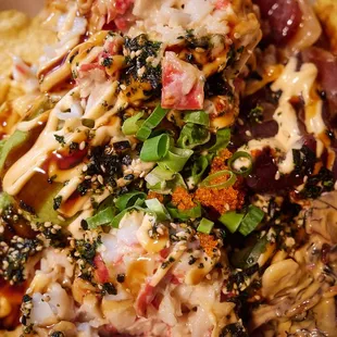 Poke nachos add smoked tako limu poke