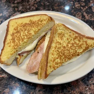 French toast Monte Cristo! Comes with a side or syrup if you want. Delicious!