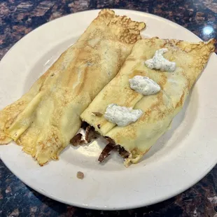 Greek Crepes! Very good just a bit sweeter than a Greek Pita.