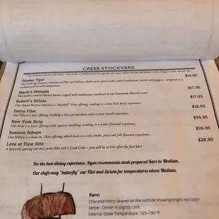 menu