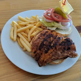 grilled fish, food